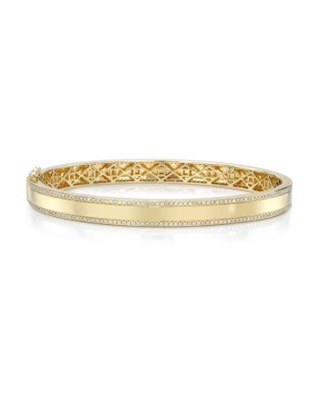 Diamond Bangle Bracelet 14K Yellow Gold